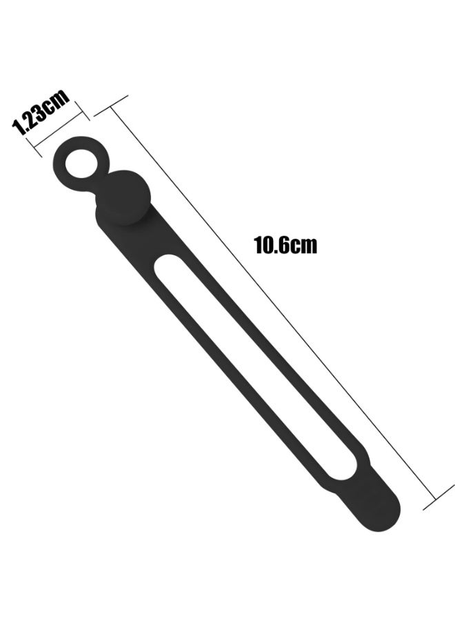 هومستر 16 قطعة من مُنظِّمات الكابلات السيليكونية | أربطة كابلات قابلة لإعادة الاستخدام لتنظيم الأسلاك | للربط بين شواحن/سماعات سمع/كابلات بيانات/أسلاك الحاسوب | حل متعدد المواقع لتنظيم الكابلات للمنزل/المكتب/المطبخ/المدرسة، اللون الأسود، 10.6 سم - Image 2
